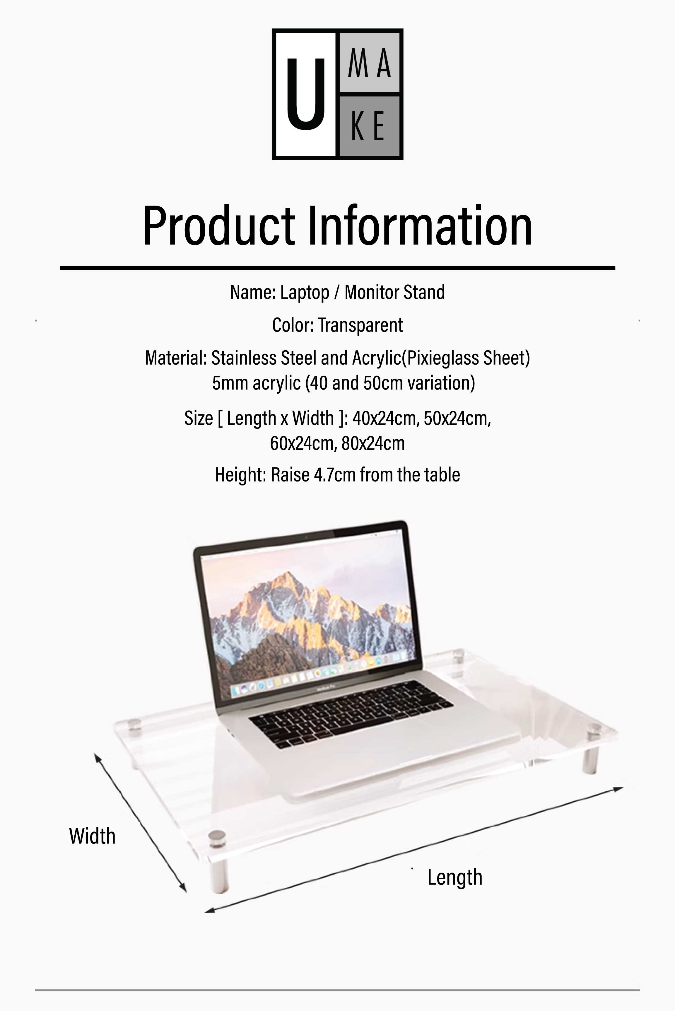 Transparent Laptop Stand Rack Organizer Computer Monitor Shelf Laptop ...