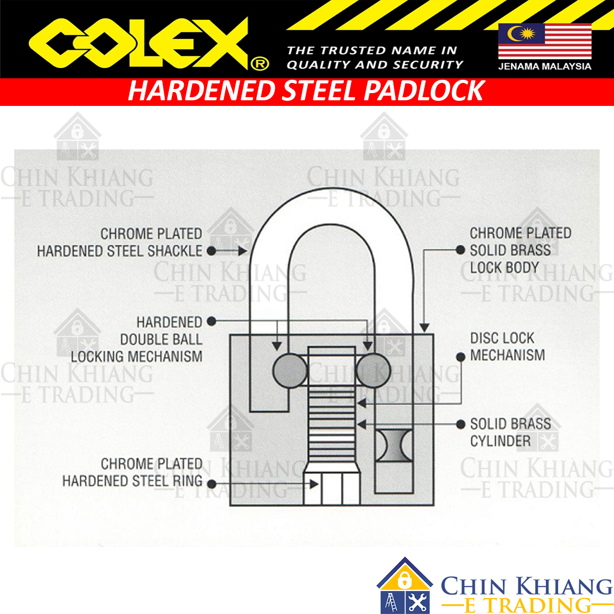 COLEX ZK5020 20 pcs 50mm Hardened Steel Padlock Keyed Alike Set ZK ...