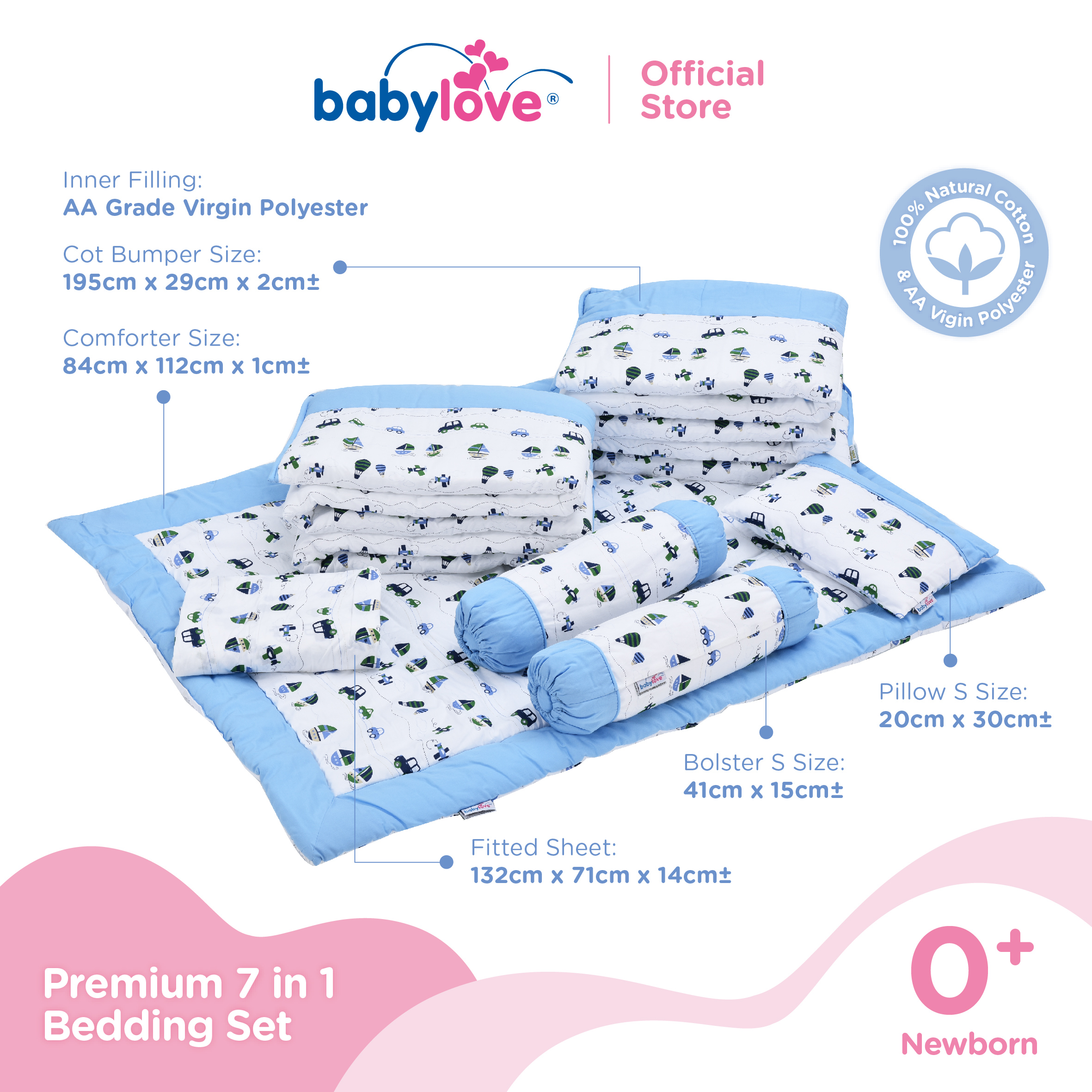 Babylove Premium 7 in 1 Bedding Set Shopee Malaysia