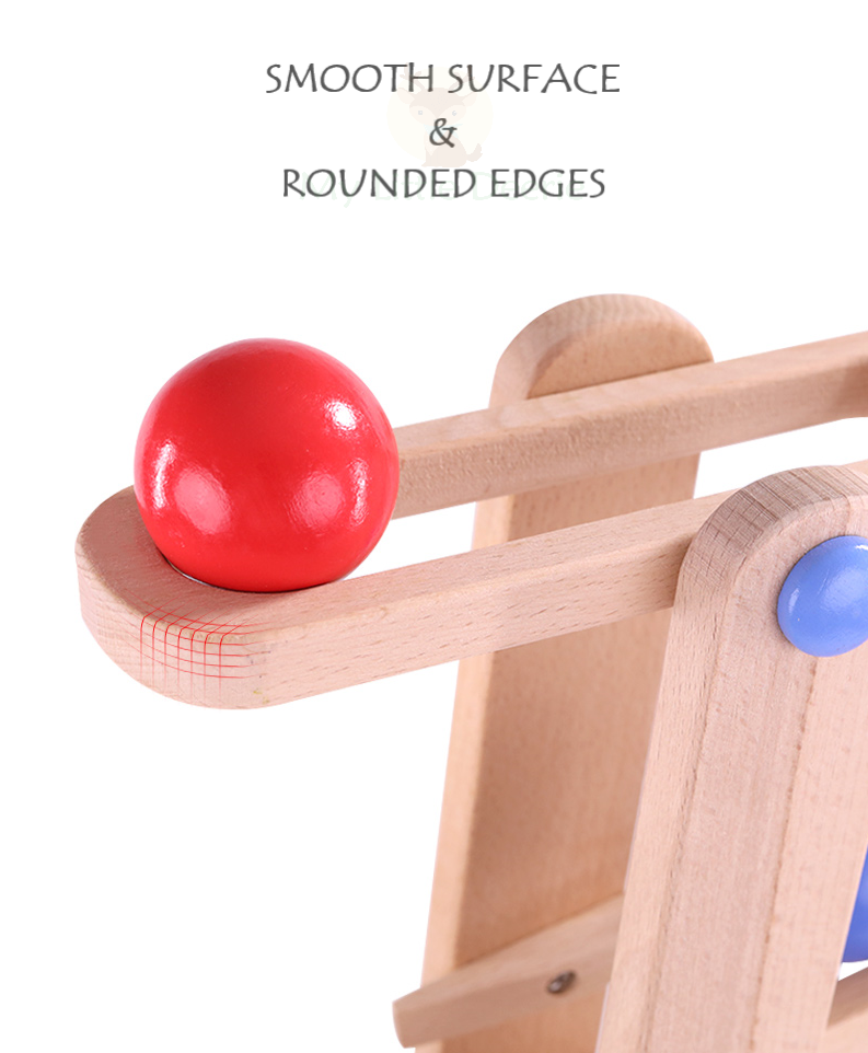 Premium Large Wooden Gliding Ball Car Ramp Track Children Educational ...