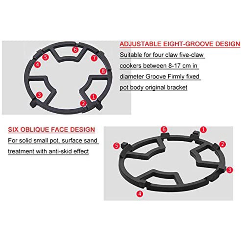 Stove Rack Pot Holder 4&5 Ear Anti-skid Iron Gas Stove Trivets Non Slip Cast For Wok Cooktop Pan Holder Stand | Malaysia