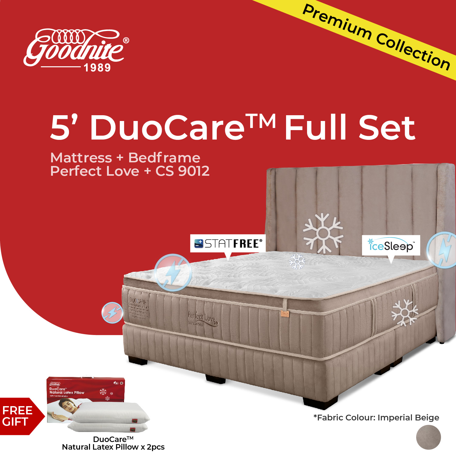 Goodnite Duocare Set - Perfect Love Dual Layer Pocket Spring Mattress ...