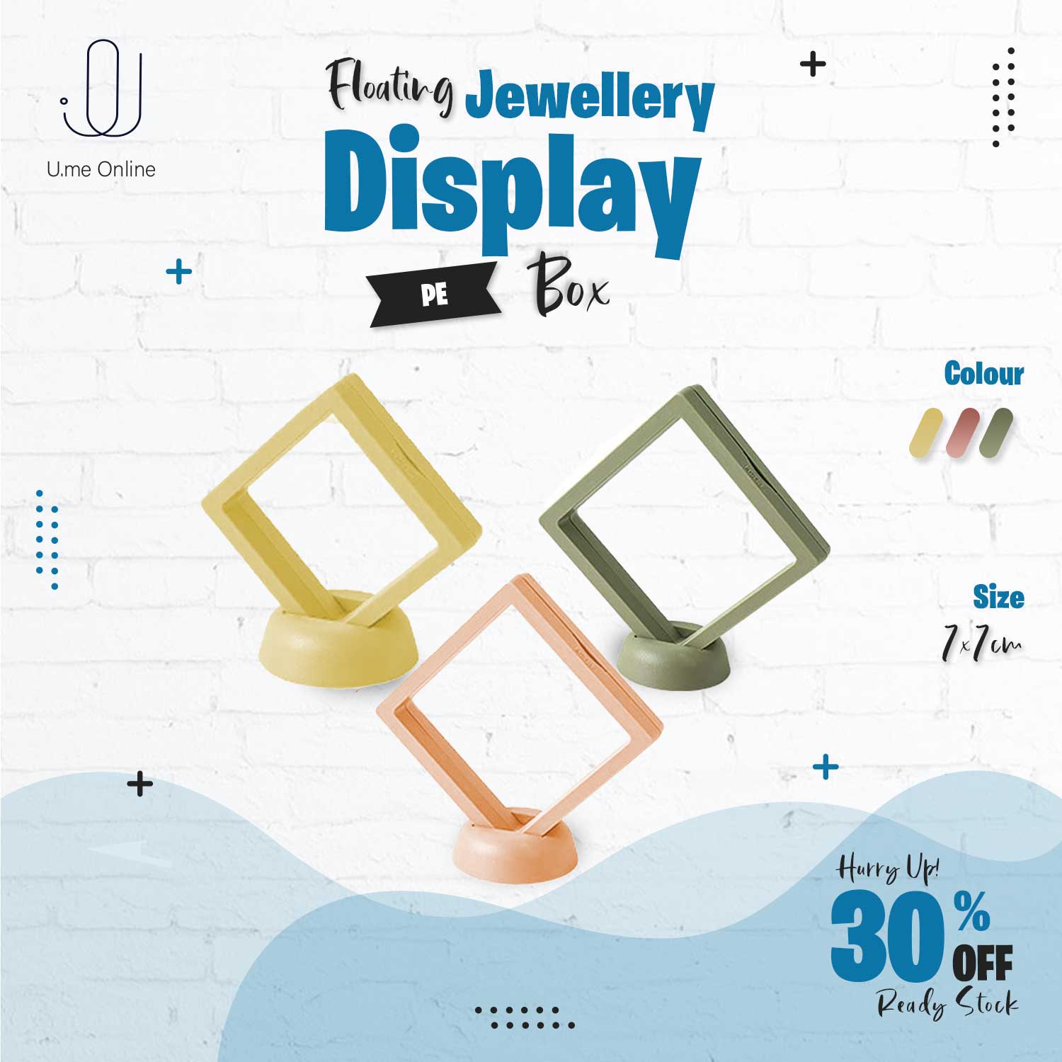 U.me 3D Transparent Floating Jewelry Display Storage Box Accessories ...