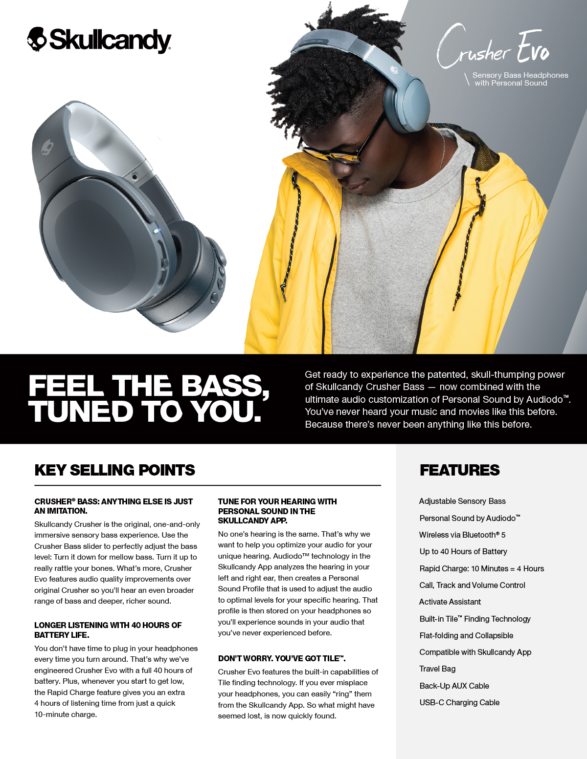 Crusher® Evo  Sensory Bass Headphones with Personal Sound