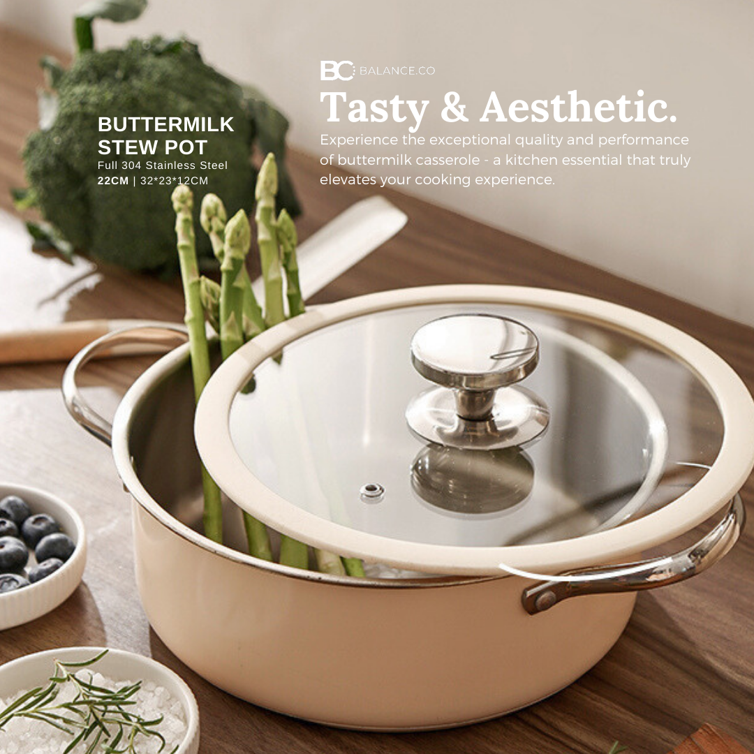 Balance.co Buttermilk Casserole NonStick Soup Pot Induction Cooker ...