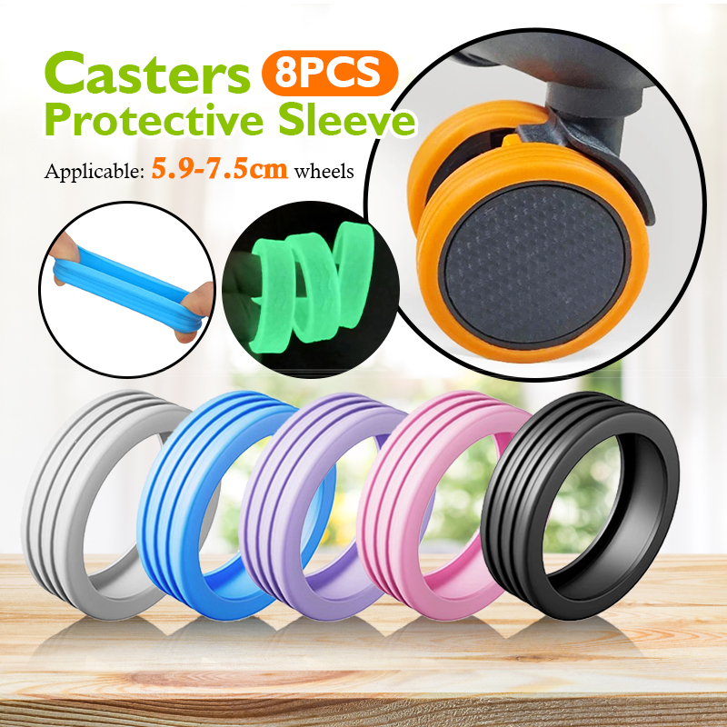 🔥Luggage Cover 8pcs Set Anti-wear Luggage Wheels Protector Cover ...