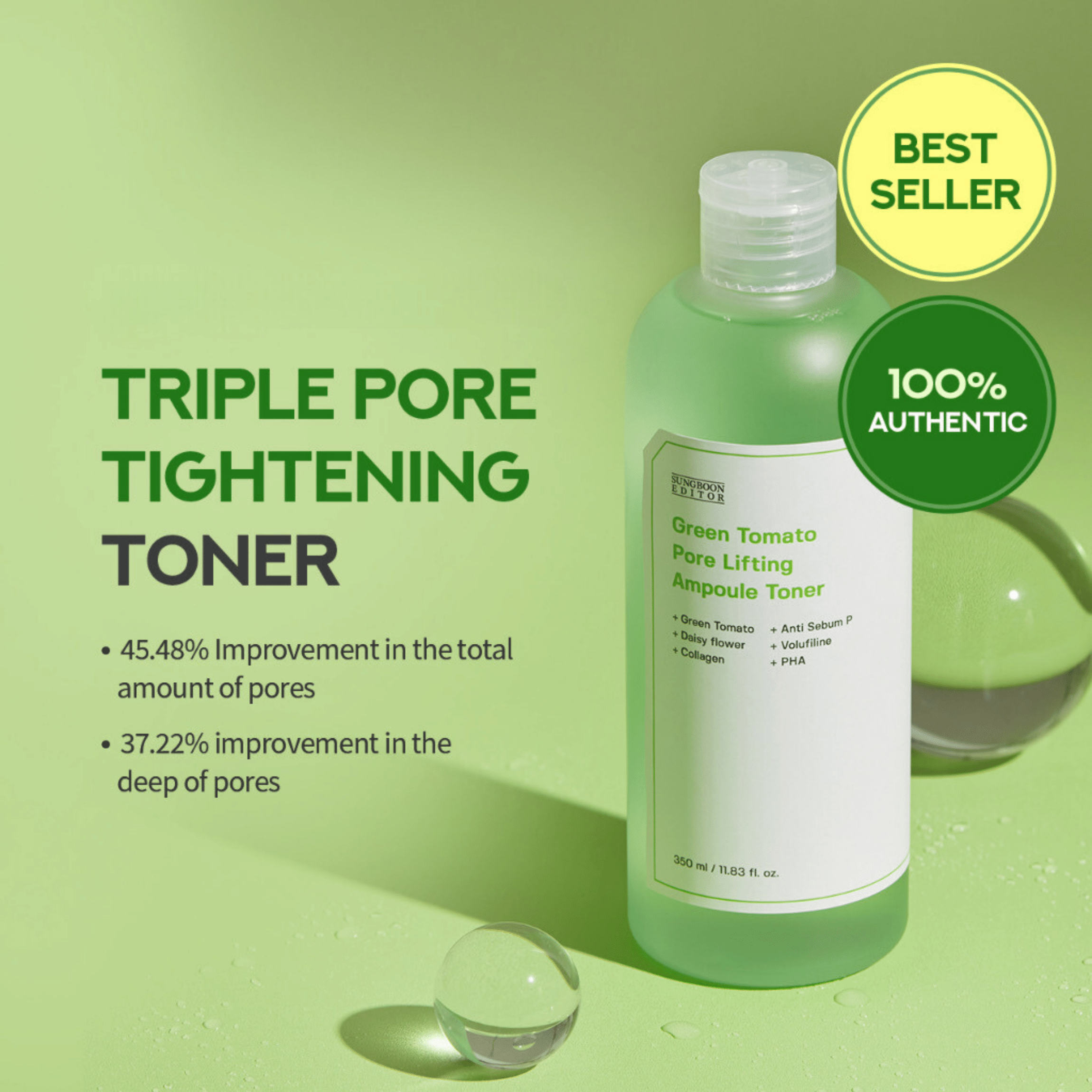 SUNGBOON EDITOR Green Tomato Pore Lifting Ampoule Toner 350ml [COCO ...