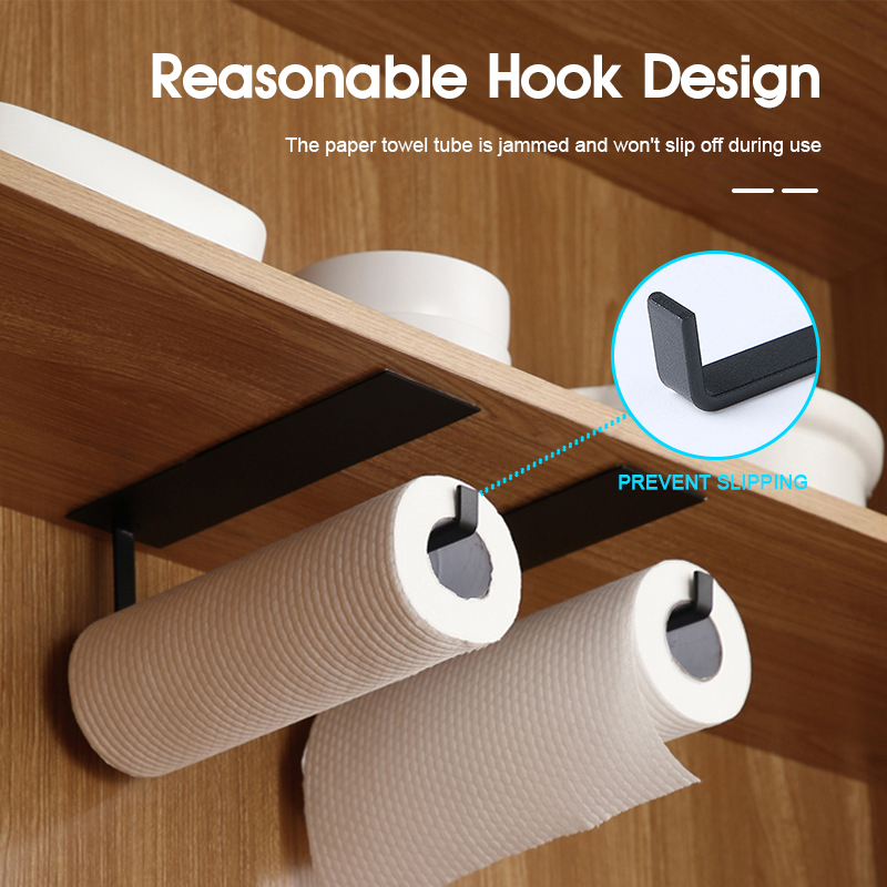 Kitchen Tissue Rack Paper Hanger Rack Holder Portable Carbon Steel ...