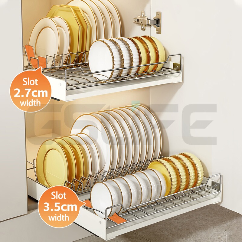 Gslife Pull-out Dish Drying Racks Stainless Steel Installation-free ...