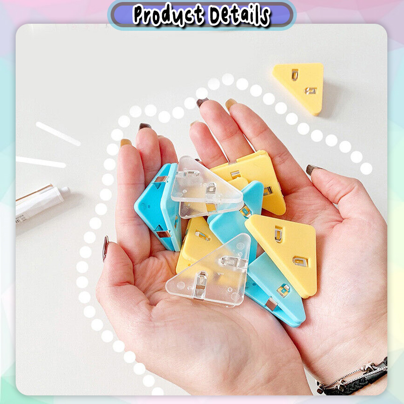 [Happy Kids] Paper Edge Clip Triangle Paper Clips Binder Clip Memo File ...