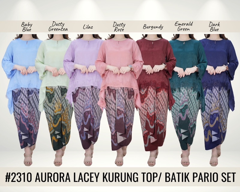 AURORA LACEY KURUNG WAKA-WAKA BATIK PARIO SET BAJU RAYA 2024 READY ...