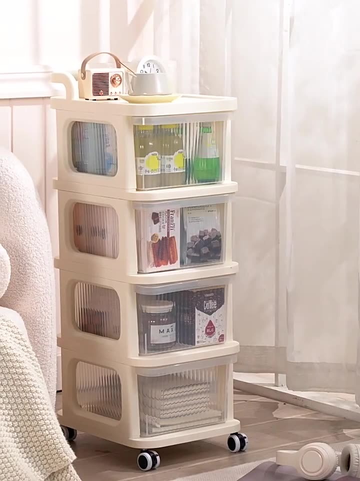 Muji Trolley Rack Drawer Cabinet Stroller Baby Storage Rack Cabinet ...