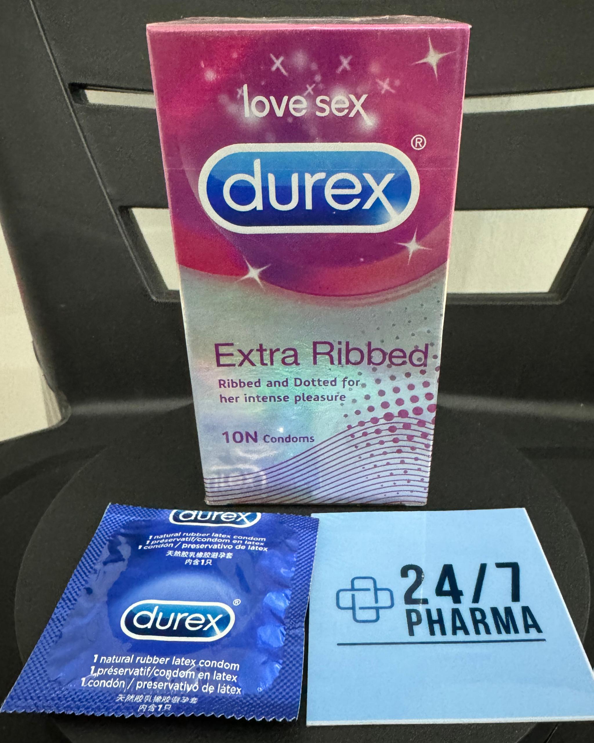 (1 Piece) Durex Extra Ribbed Condoms Condom Kondom Lelaki 安全套 避孕套 Love ...
