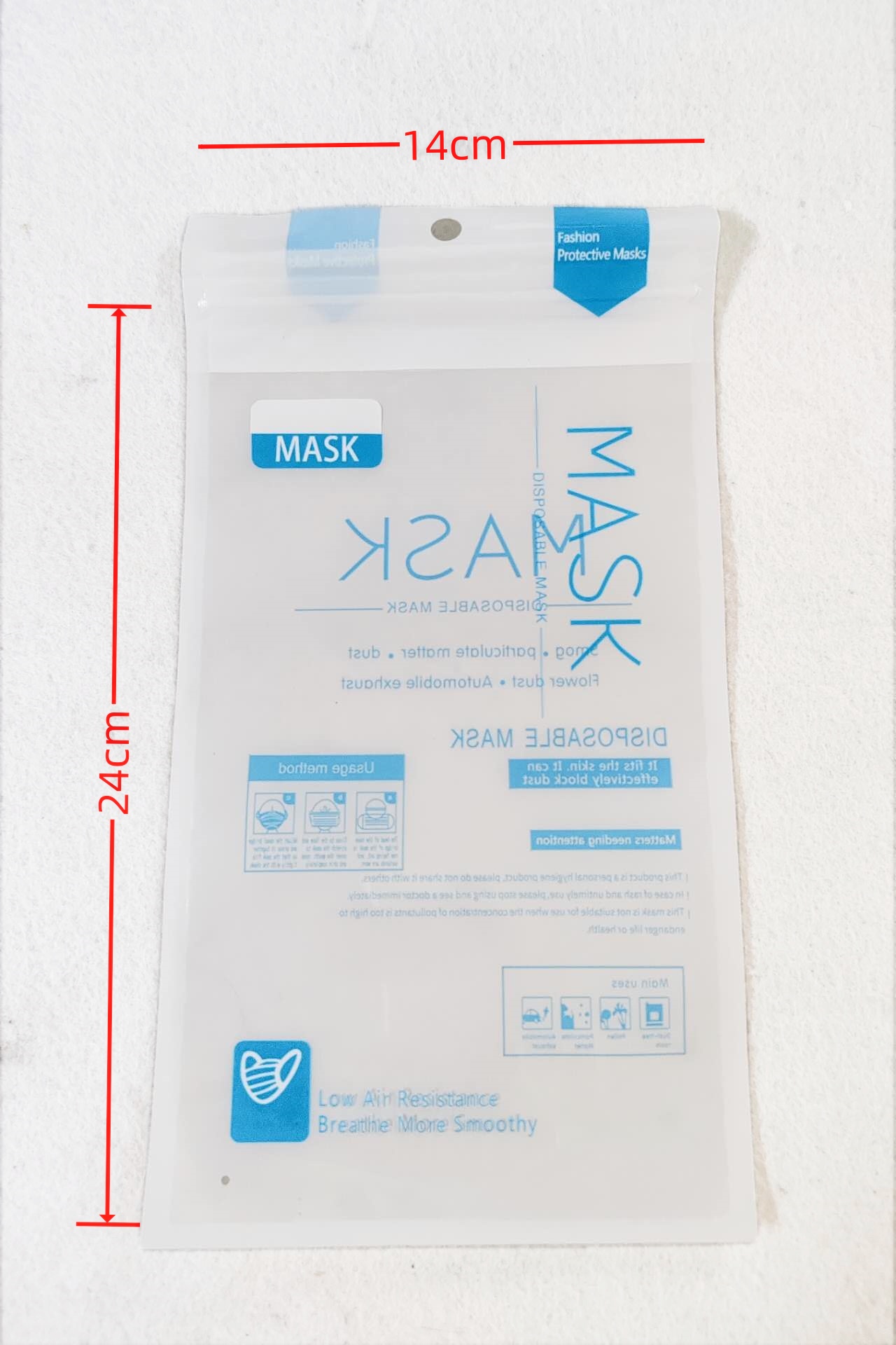 Ziplock Bag Reusable Zipper Bag Storage Transparent Face Mask Storage