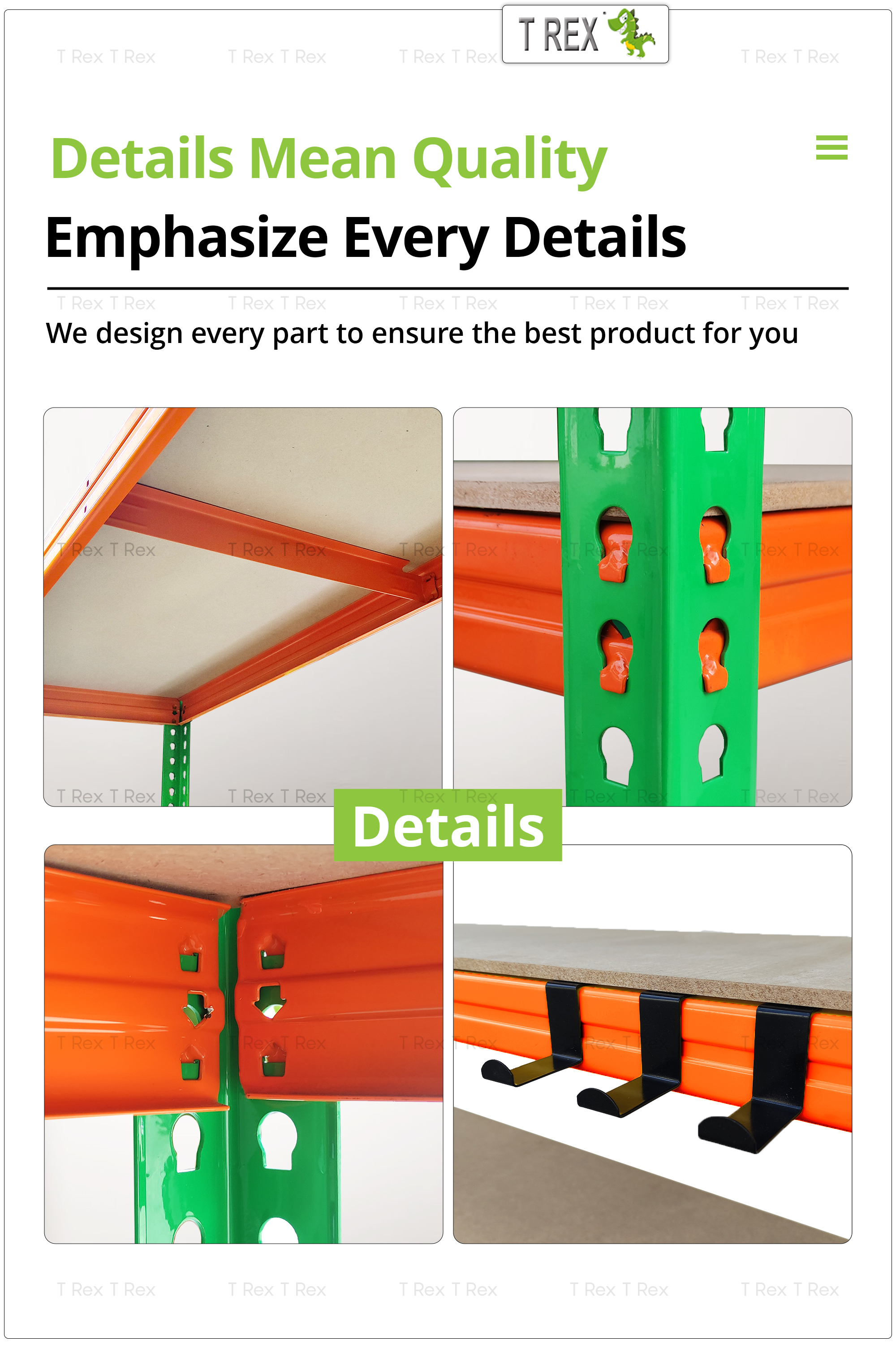 T Rex 4 Tiers Warehouse Boltless Rack / Store Room, Warehouse, Home ...