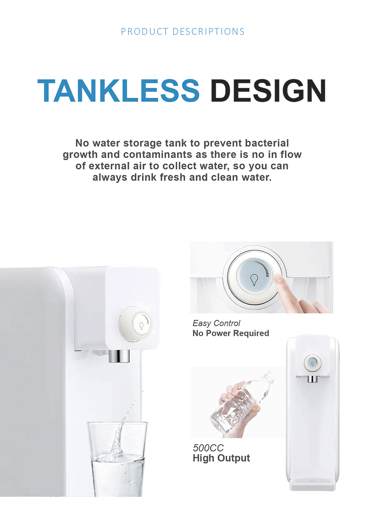 𝐈-𝐓𝐄𝐂𝐇 Alkaline Tankless Water Purifier Mini - 3 Stages Alkaline Filter ...