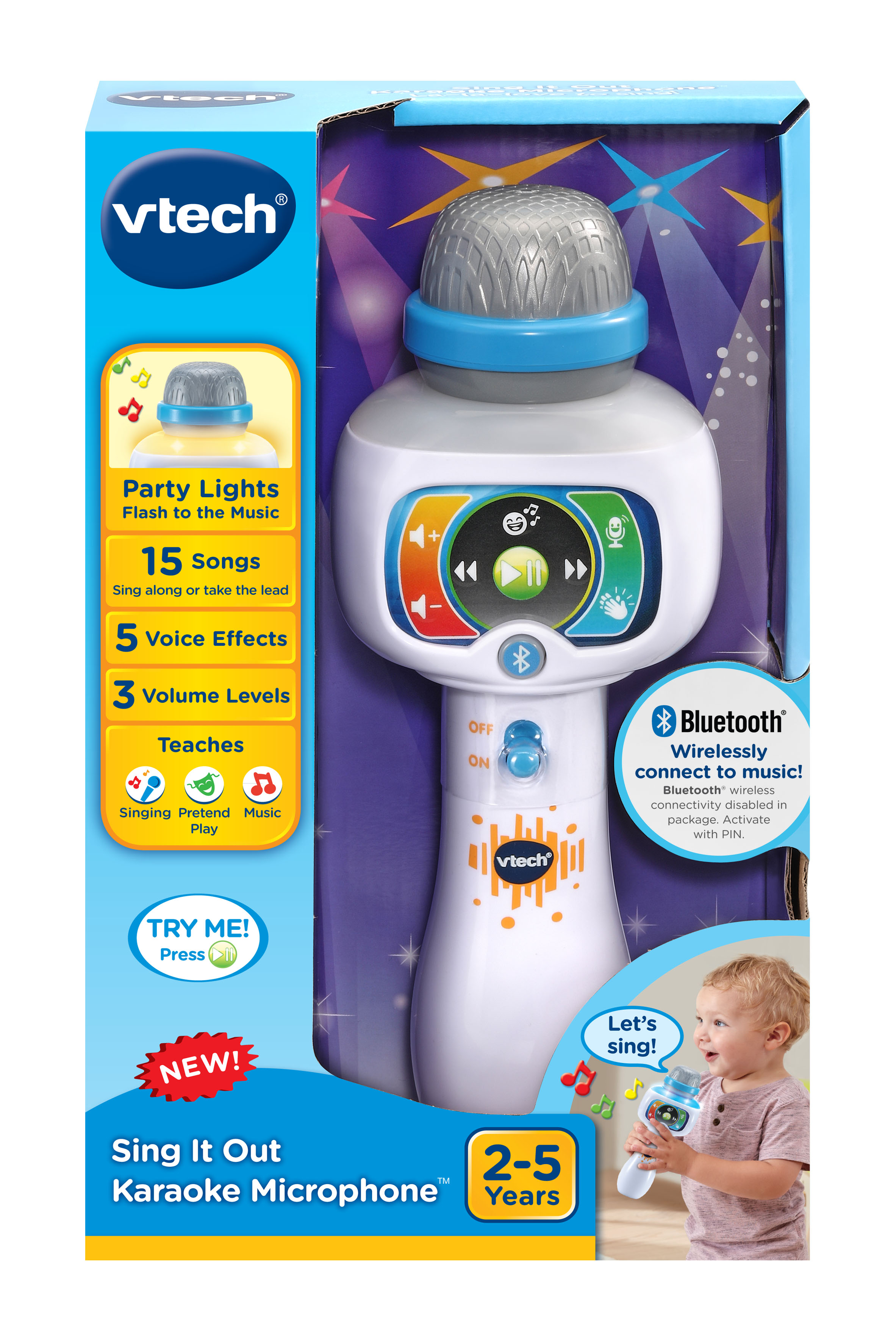 VTech Sing It Out Karaoke Bluetooth Microphone Kids Music Toys ...