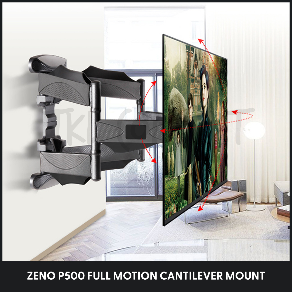 Zeno P500 32"-70" Tv Bracket Full Motion Cantilever Adjustble Swivel Wall Mount For LED LCD ...