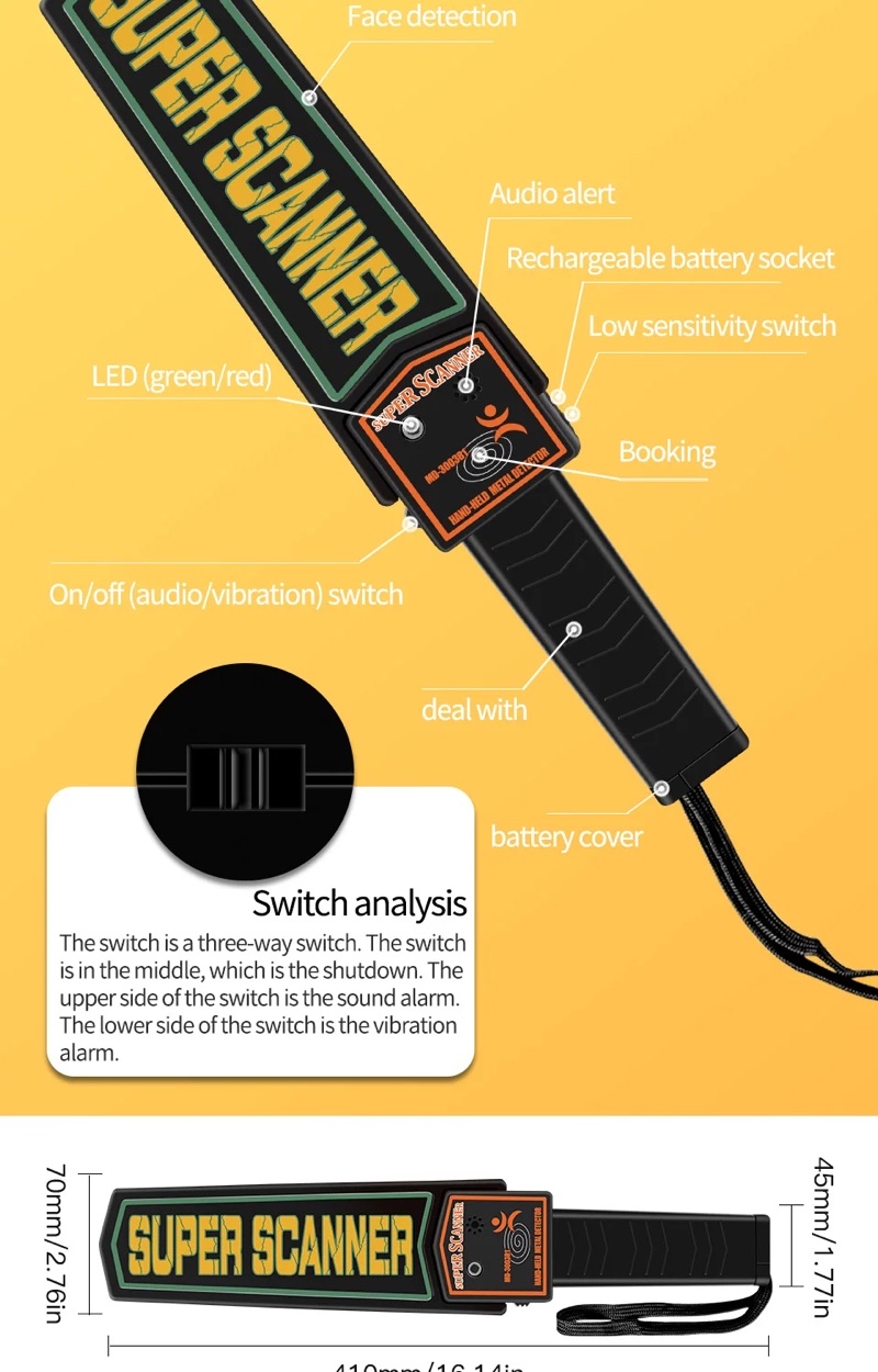 Ready Stock 🇲🇾High-performance Hand Held Metal Detector Super Scanner ...