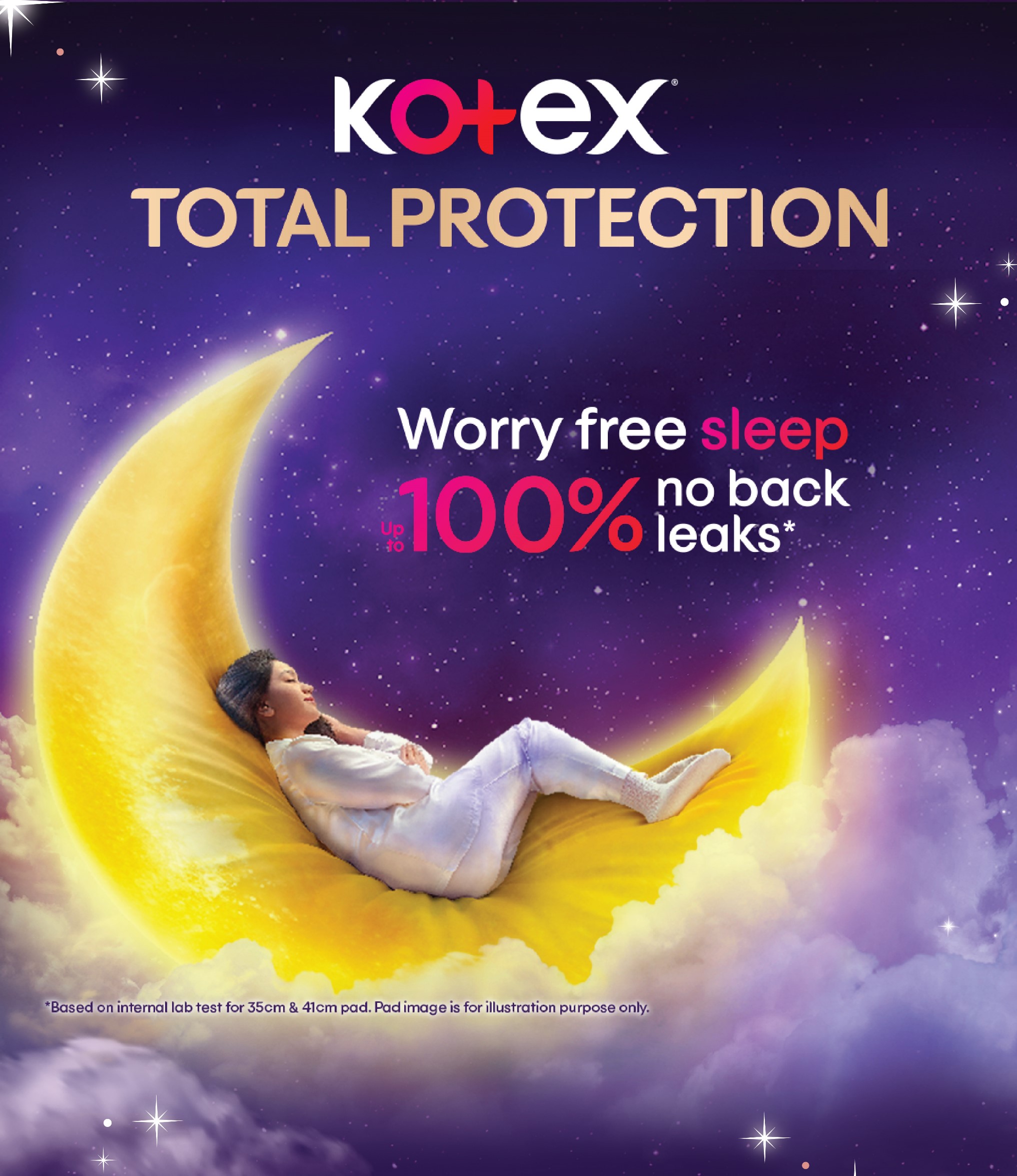 Kotex Total Protection Overnight Wing Pad 28cm-41cm - Sanitary Pad that ...