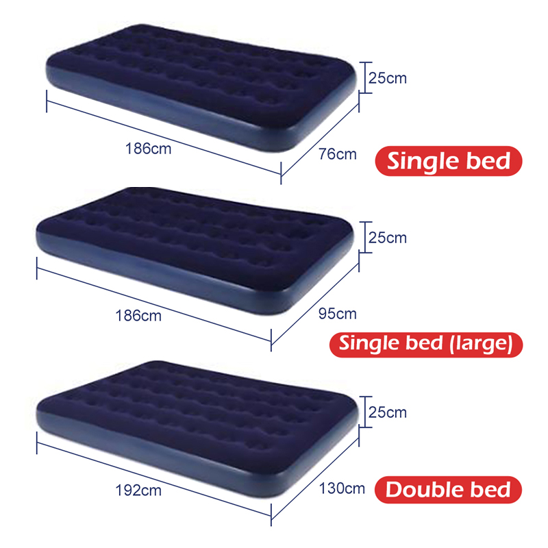 Folding Inflatable Bed Flocked Air Bed / Air Mattress Outdoor Sleeping ...