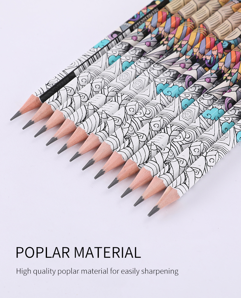 Deli Graphite Pencils For School Cute 2B Drawing Set Wooden Lead For ...