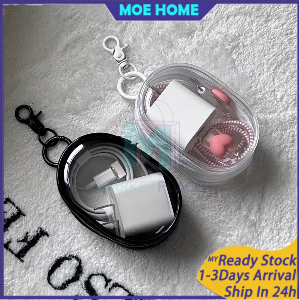 Compact and Convenient Hook Data Cable Storage Box Single Transparent ...