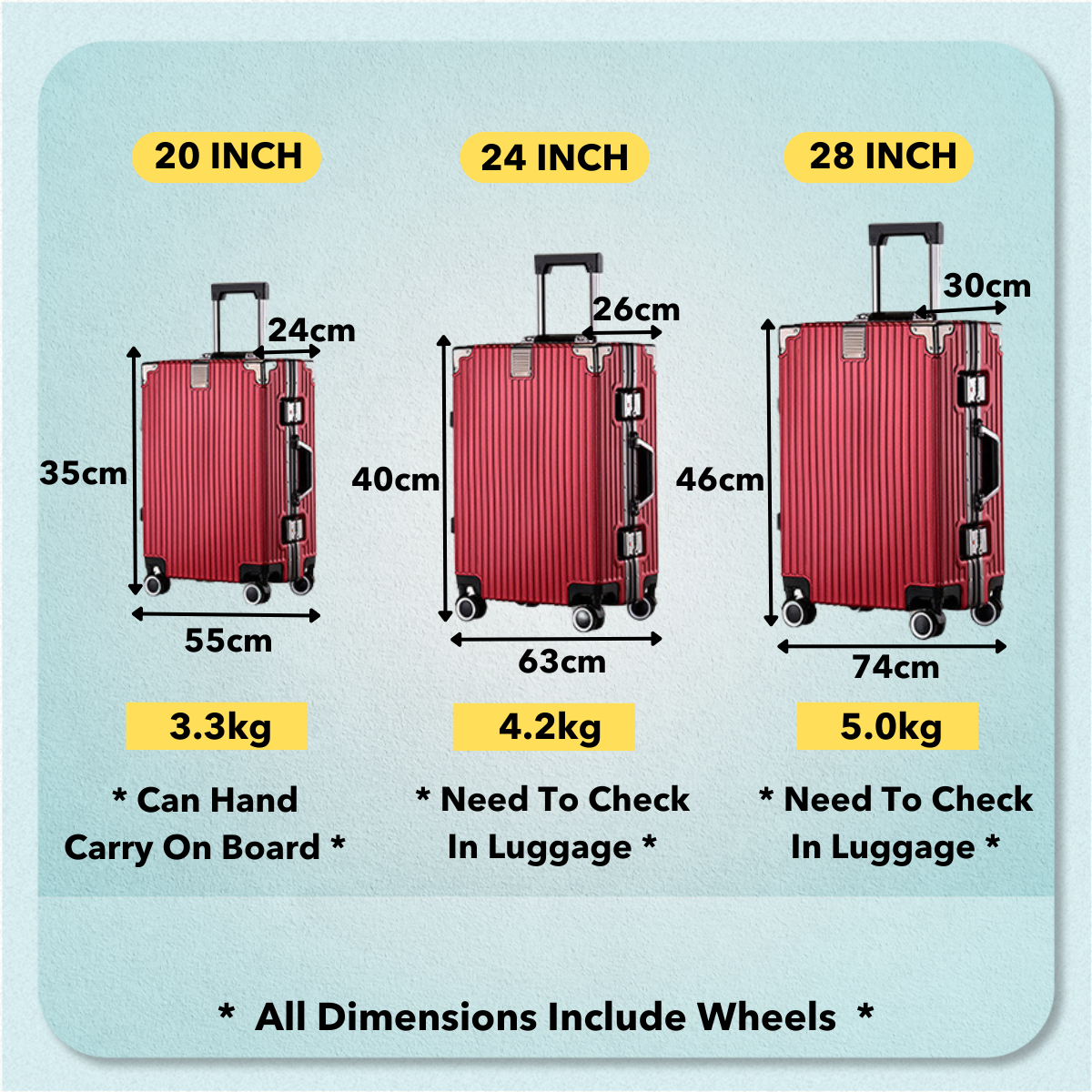 Hitchie Zipless Lightweight Aluminum Luggage Bag Travel Beg Roda Bagasi ...
