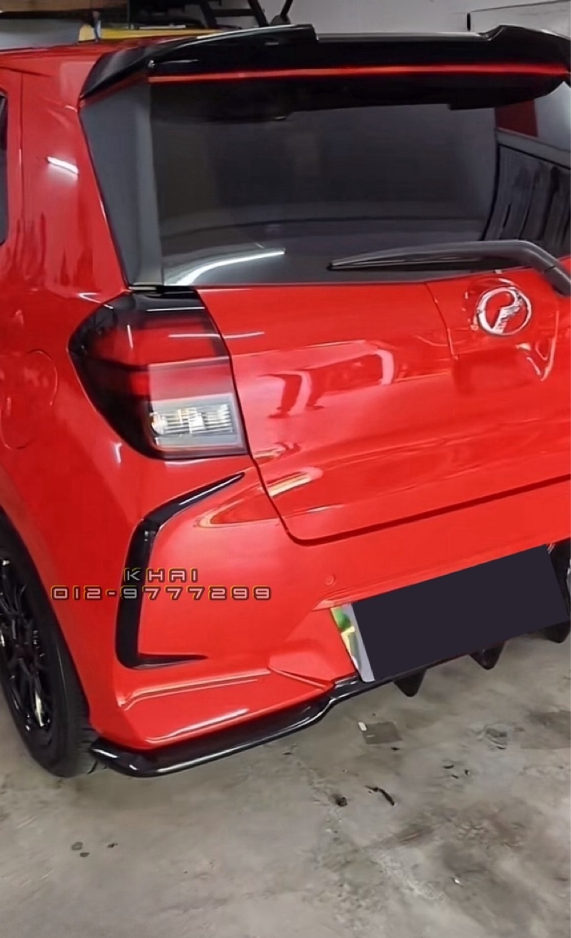 1Pair Perodua Axia 2023-2024 Rear Bumper Canard Gloss Black | Shopee ...