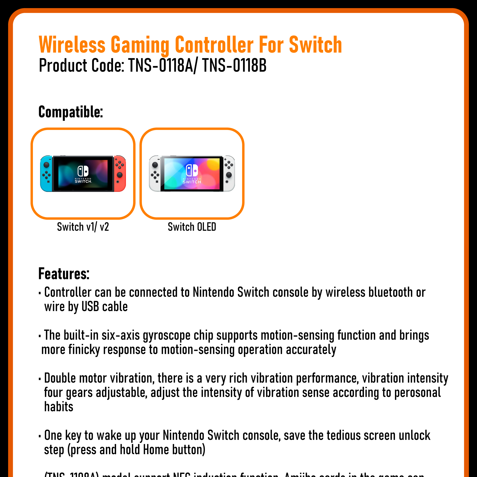 DOBE Nintendo Switch Wireless Controller NFC Switch Pro Bluetooth ...