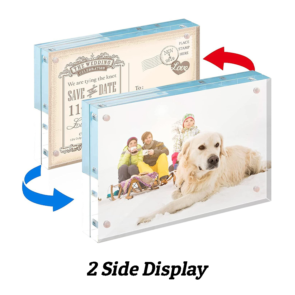 Crystal Clear Acrylic Photo Frame | Double Panel Acrylic 20mm Frameless ...