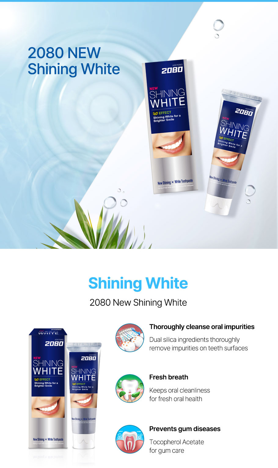 2080 Dental Clinic 3D Shining White Toothpaste (100g) | Shopee Malaysia