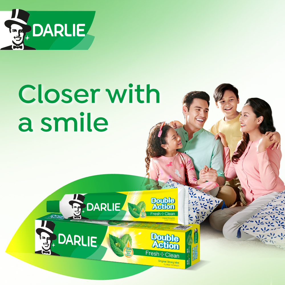 DARLIE Double Action Fresh + Clean Strong Mint Toothpaste 175gx2 (Value ...