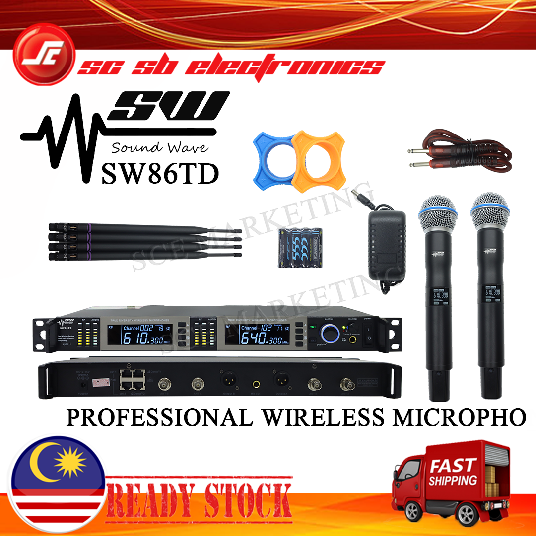 SOUNDWAVE SW-86TD DIGITAL UHF 2CH WIRELESS MICROPHONE SYSTEM, WIRELESS ...