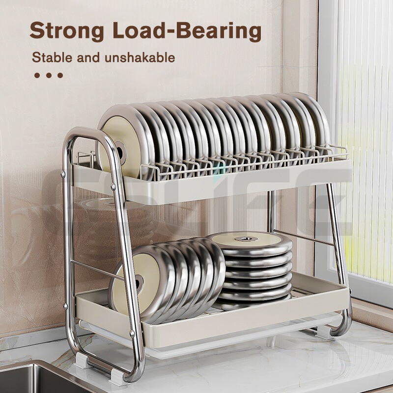 GSlife NEW Sturdy Dish Rack Stainless Steel 2/3 Layer Dish Drainer Rack ...