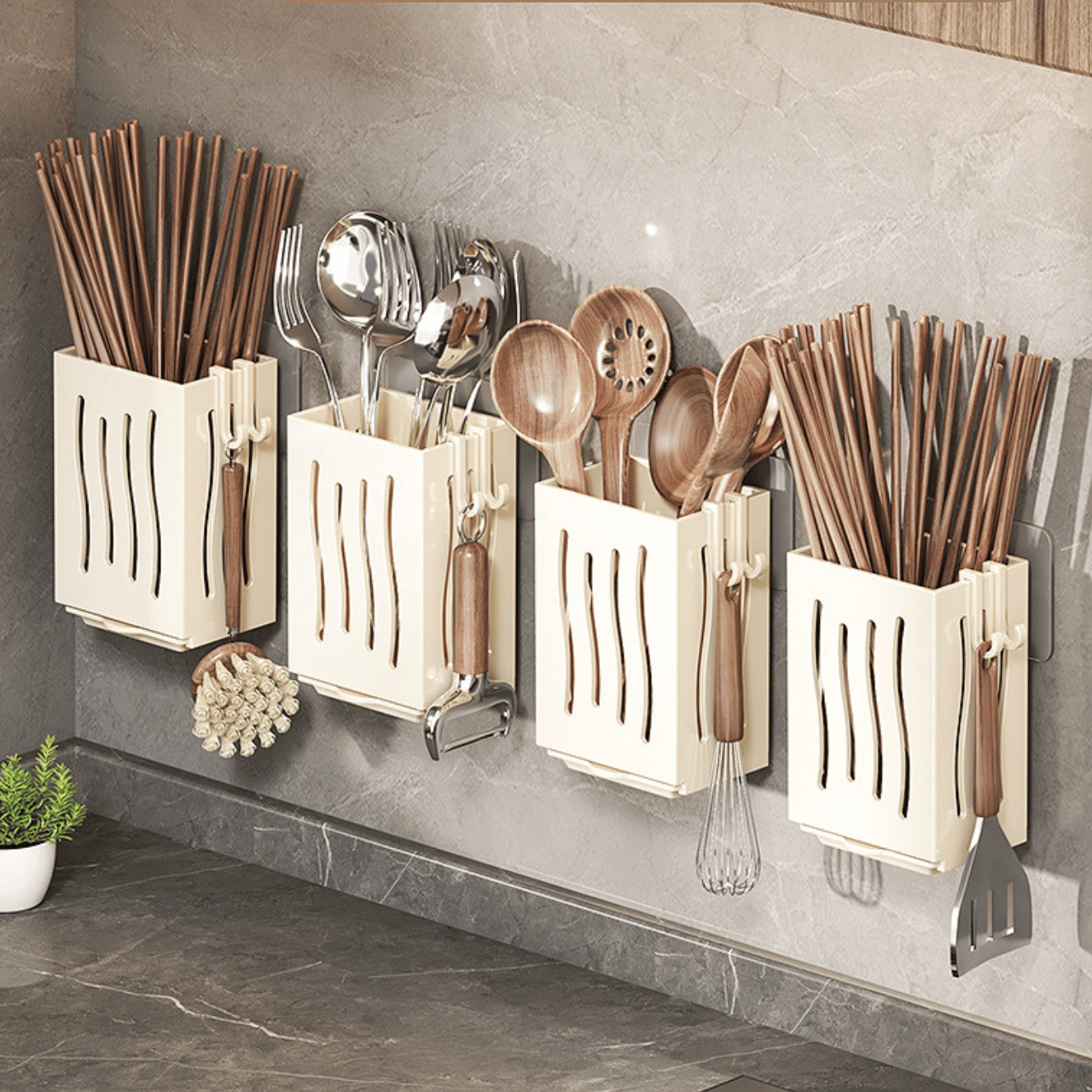 Tradlux Cutlery Spoon Fork Storage Rack Utensil Drying Rack Spoons Wall ...