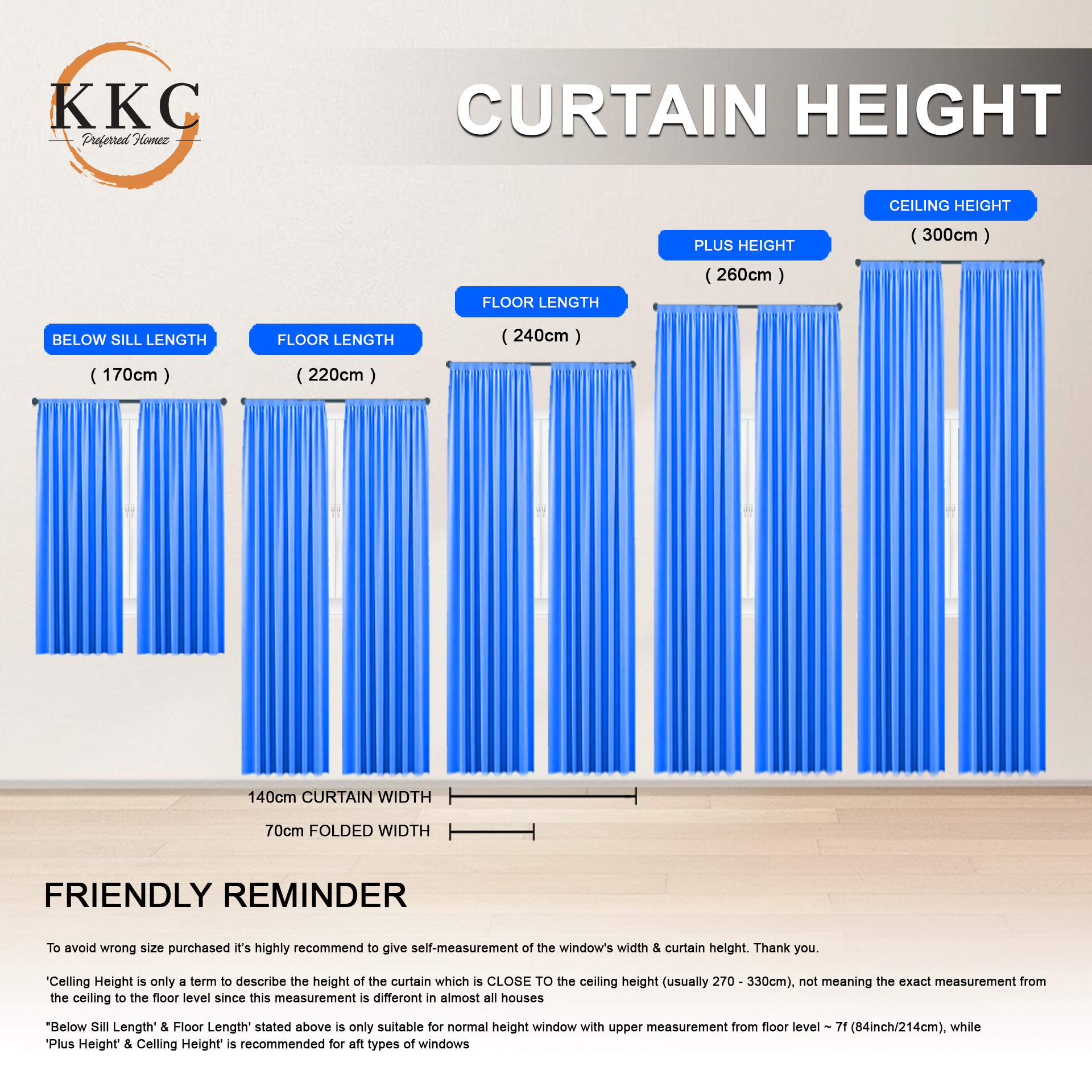 KKC Shangarila Thermal Insulated Blackout UV Protection Curtain/Langsir ...