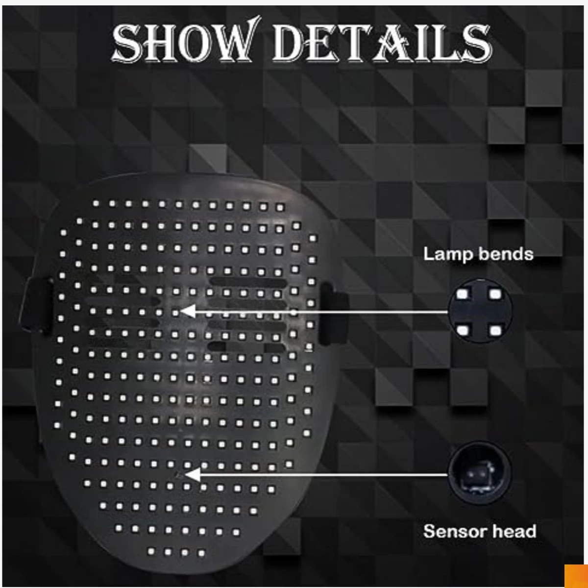 Full-Face LED Mask Sensor Control 50 Patterns Interactive Cyberpunk ...