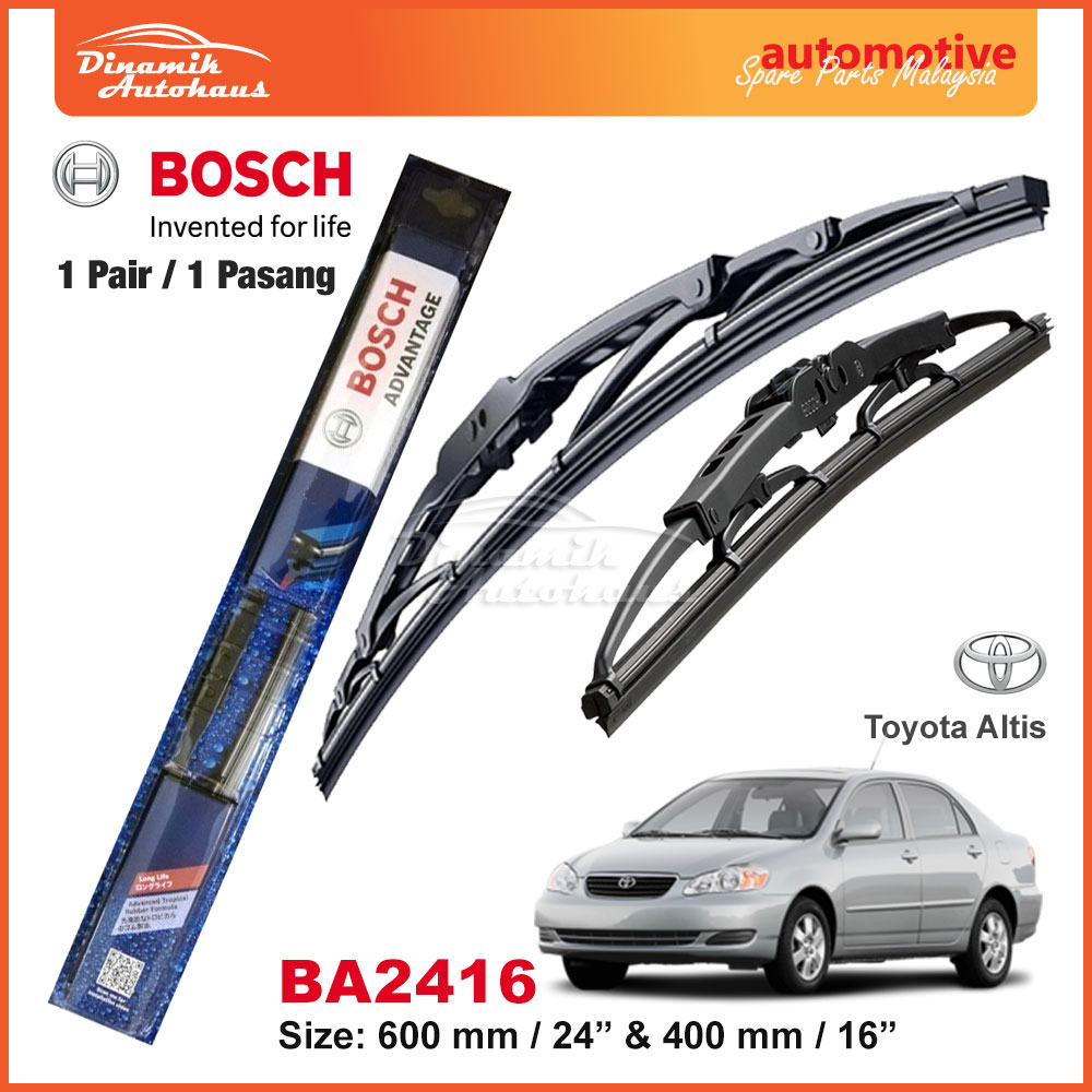 Toyota corolla shop windshield wiper size