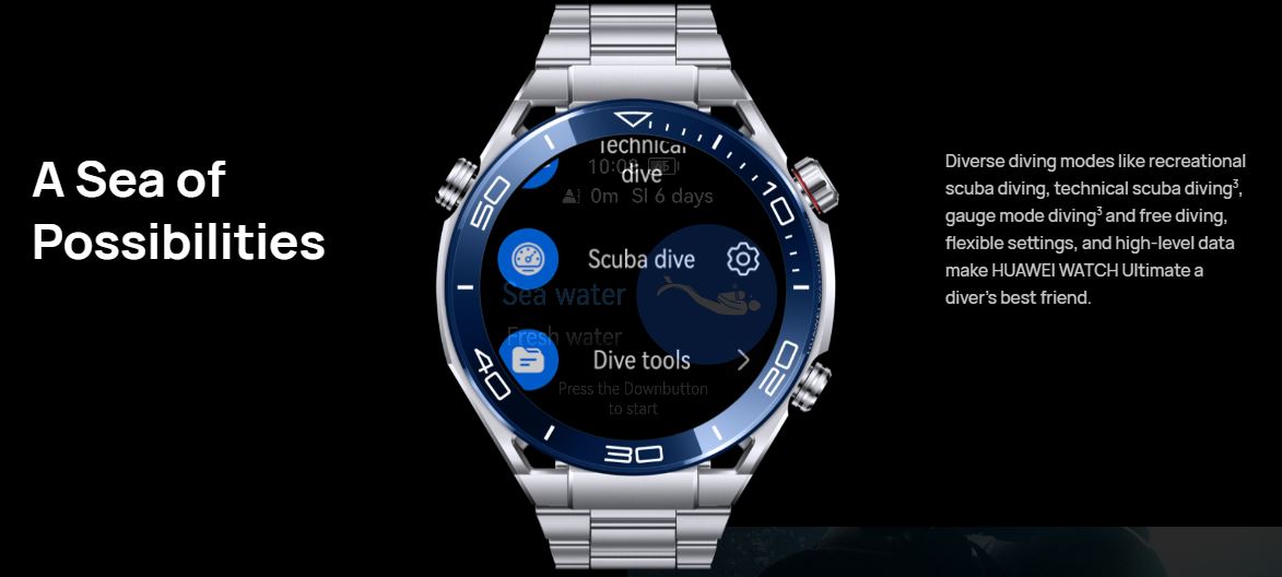 Huawei Watch Ultimate Dive Computer Smart Watch Heart Rate Tracker