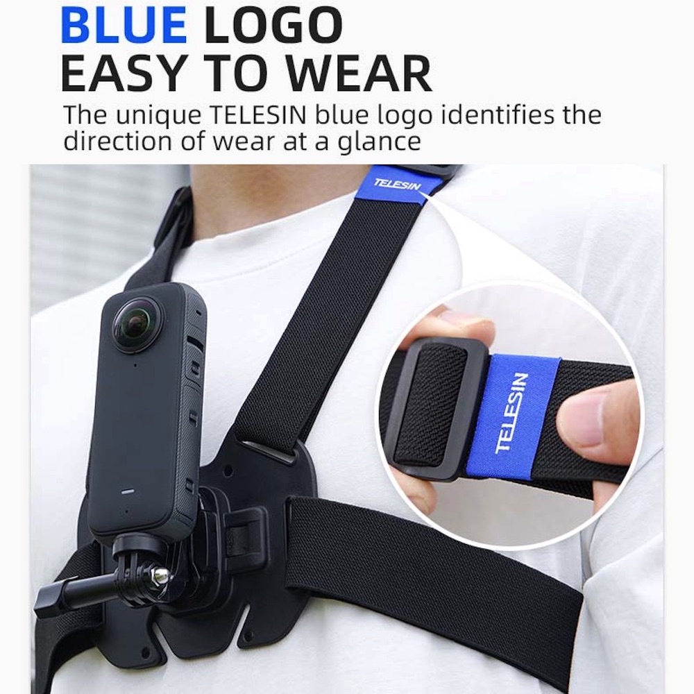 TELESIN Vest Chest Strap Mount for GoPro Insta360 DJI Action Camera ...