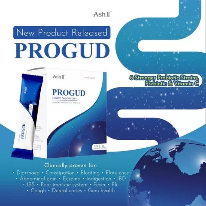 【VEGAN PROBIOTIC】4x ASH II PROGUT PROBIOTIC 3.9g x 20sachet Exp 2/2027 ...