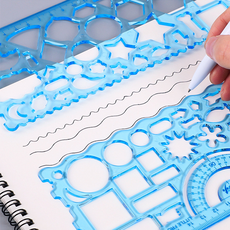 EZYLITTLES Children Drawing Ruler DIY Sketch Art Ruler Fancy Stationery ...