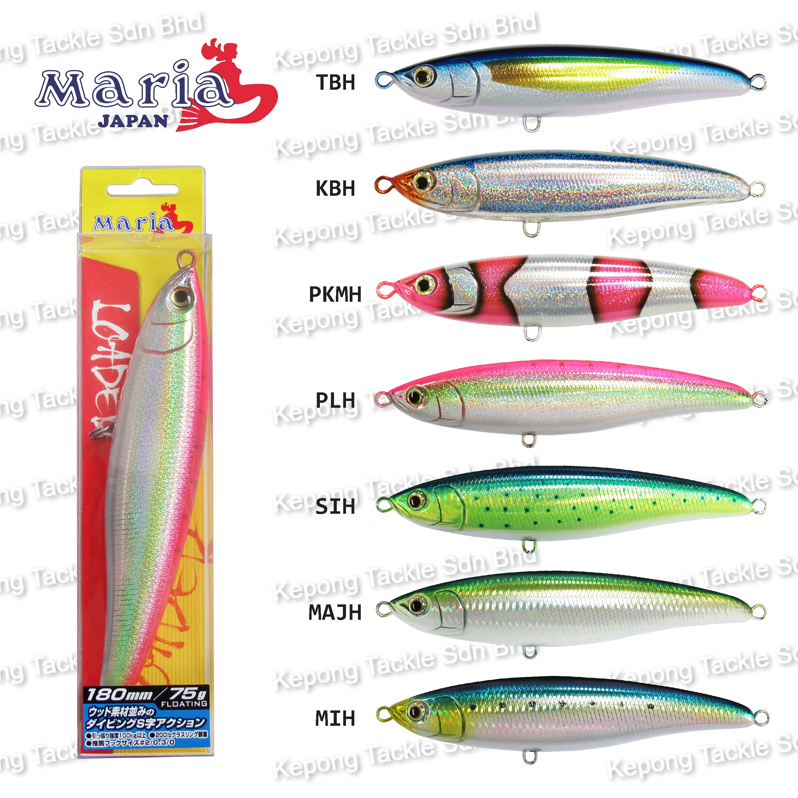 MARIA fishing lure LOADED 180mm 140mm 75g 55g Floating Big Size