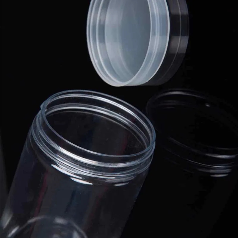 1pc Plastic Packing Bottle PET Clear Empty Seal Bottle Circular Bucket ...