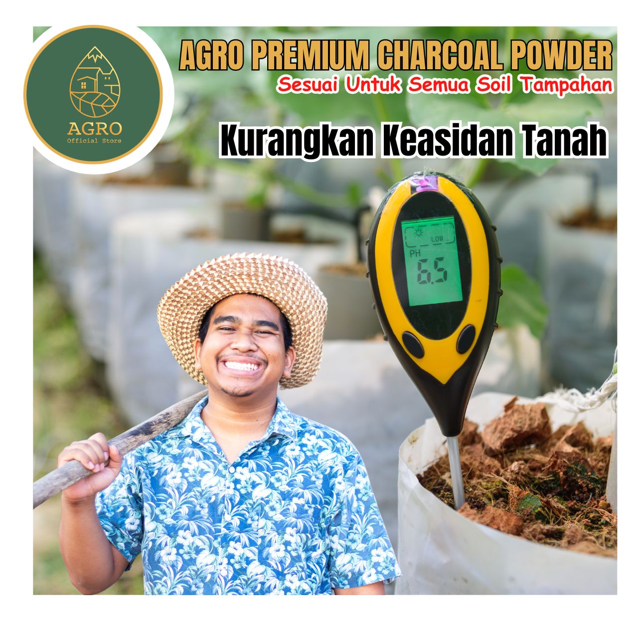 Agro Premium 100% Natural Actived Charcoal Powder Serbuk Arang Tanah ...