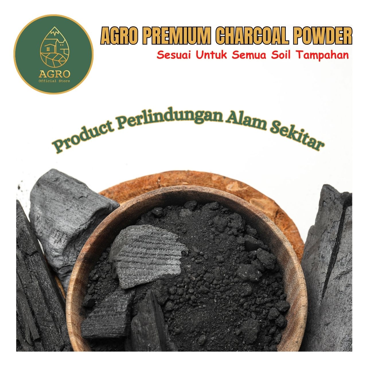 Agro Premium 100% Natural Actived Charcoal Powder Serbuk Arang Tanah ...