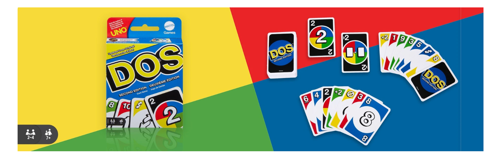 Second Edition Cartas Uno Dos UNO DOS Second Edition Card Game (HNN01) Mattel Games Role Playing