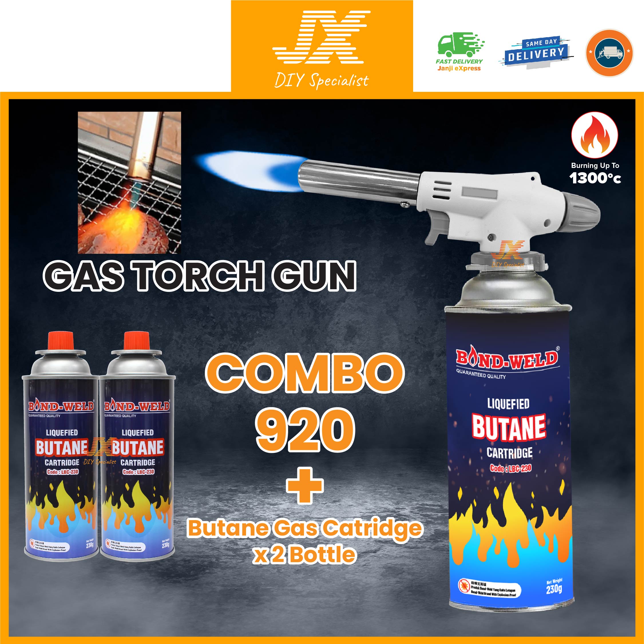Multipurpose Gas Torch Gun Camping Butane Gas Burner Welding Flame Gun ...