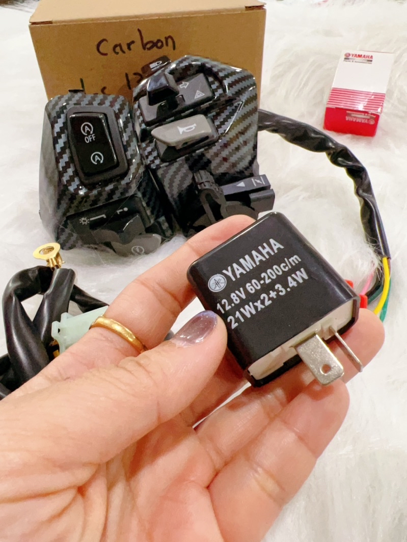 CARBON HANDLE SWITCH LH RH DOUBLE SIGNAL ON/OFF HI LOW SUIS+RELAY LC135 ...